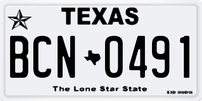 TX license plate BCN0491