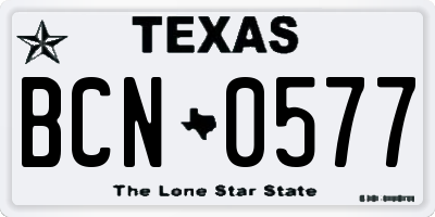 TX license plate BCN0577