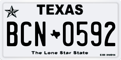 TX license plate BCN0592