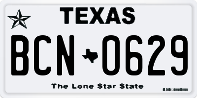 TX license plate BCN0629