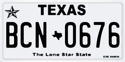 TX license plate BCN0676