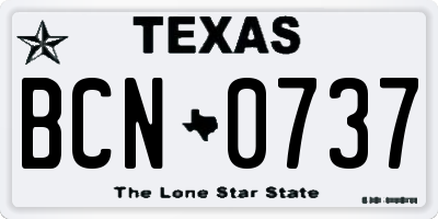 TX license plate BCN0737
