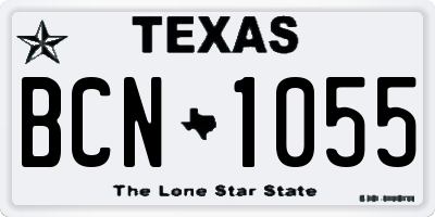 TX license plate BCN1055