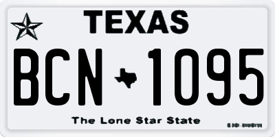 TX license plate BCN1095