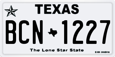 TX license plate BCN1227