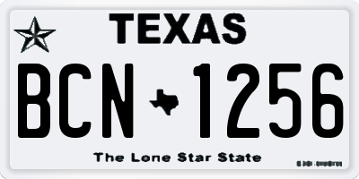 TX license plate BCN1256