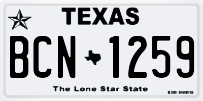 TX license plate BCN1259