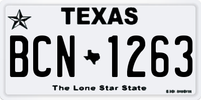TX license plate BCN1263