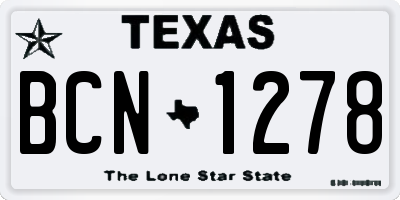TX license plate BCN1278
