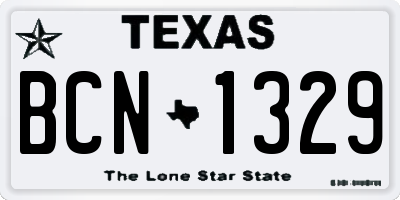 TX license plate BCN1329
