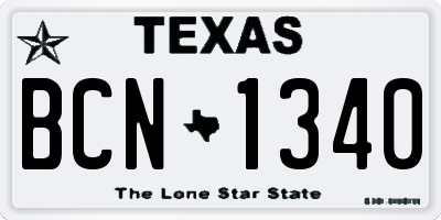 TX license plate BCN1340