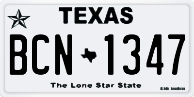 TX license plate BCN1347