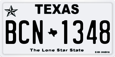 TX license plate BCN1348