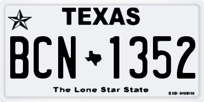 TX license plate BCN1352