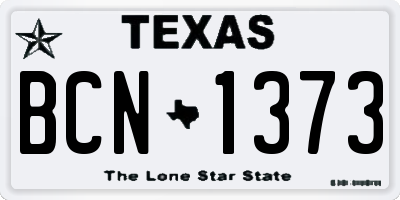 TX license plate BCN1373