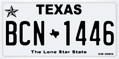 TX license plate BCN1446