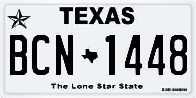 TX license plate BCN1448