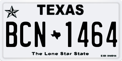TX license plate BCN1464