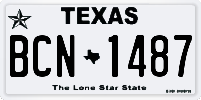 TX license plate BCN1487