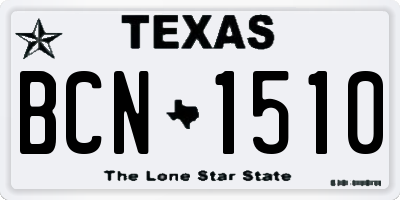 TX license plate BCN1510