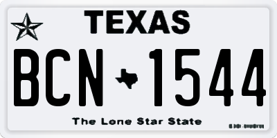 TX license plate BCN1544