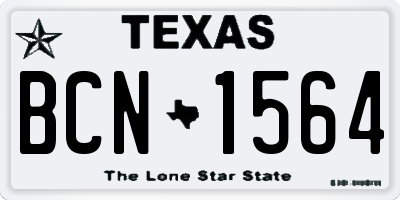TX license plate BCN1564