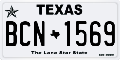TX license plate BCN1569