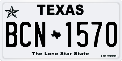 TX license plate BCN1570