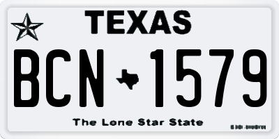 TX license plate BCN1579