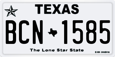 TX license plate BCN1585