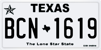 TX license plate BCN1619