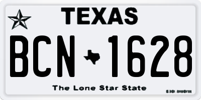 TX license plate BCN1628
