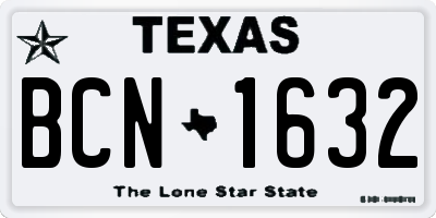 TX license plate BCN1632