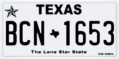 TX license plate BCN1653
