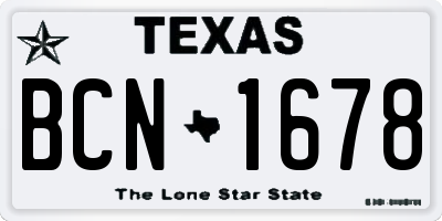 TX license plate BCN1678
