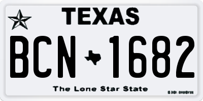 TX license plate BCN1682
