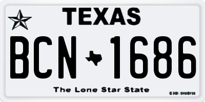 TX license plate BCN1686