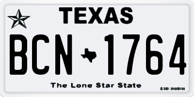 TX license plate BCN1764