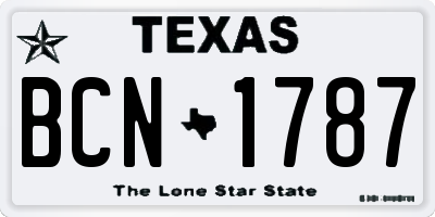 TX license plate BCN1787