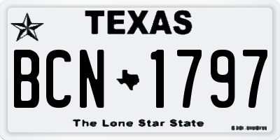 TX license plate BCN1797