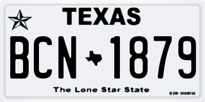 TX license plate BCN1879