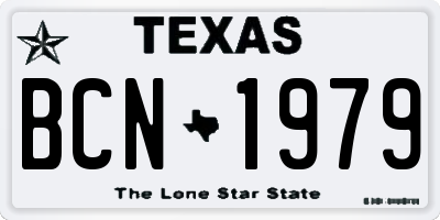 TX license plate BCN1979