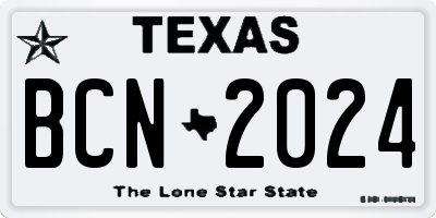 TX license plate BCN2024