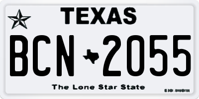 TX license plate BCN2055