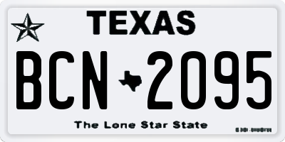 TX license plate BCN2095