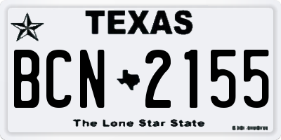 TX license plate BCN2155