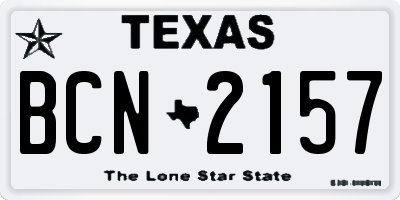 TX license plate BCN2157