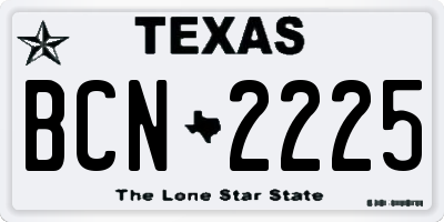 TX license plate BCN2225