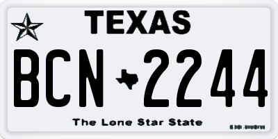 TX license plate BCN2244