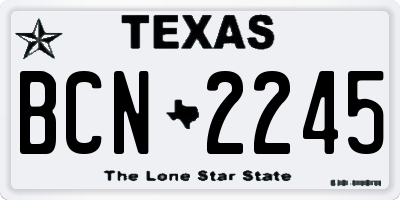 TX license plate BCN2245